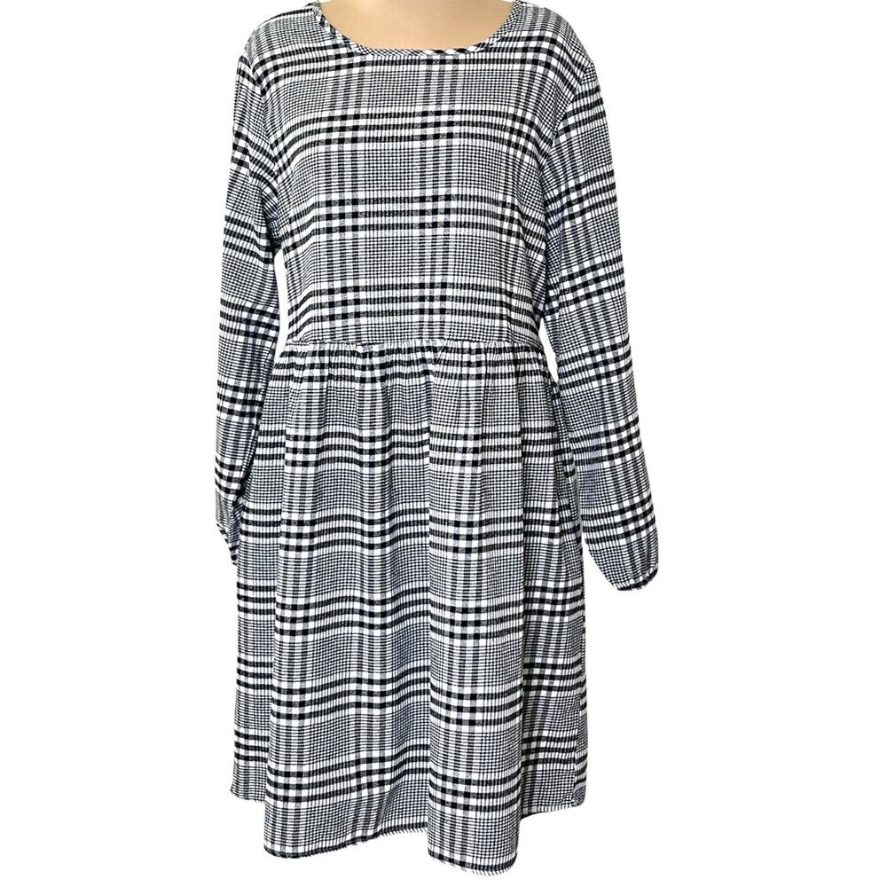Plaid Black and White Maxi Dress